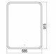 AZARIO Зеркало Стив-4 685х915 c подсветкой и диммером, подсветка+часы (LED-00002316) LED-00002316 - фото 353058