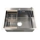 AZARIO Кухонная мойка NICOLE 500*500*220 нержавеющая сталь, в комплекте сифон, диспенсер, коландер, серебро соты (AZS5050H) AZS5050H