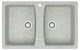 AZARIO Кухонная мойка Elmas 780х500х190 двойная, искусственный мрамор, цвет светло серый (CS00078335) CS00078335 - фото 354876