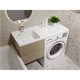 AZARIO Раковина Paola Magenta 1100 L левосторонняя, литьевой мрамор, белый (CS00078450) CS00078450 - фото 354911