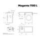AZARIO Раковина Paola Magenta 1100 L левосторонняя, литьевой мрамор, белый (CS00078450) CS00078450 - фото 354912