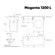 AZARIO Раковина Paola Magenta 1200 L левосторонняя, литьевой мрамор, белый (CS00078451) CS00078451 - фото 354923