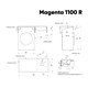 AZARIO Раковина Paola Magenta 1100 R правосторонняя, литьевой мрамор, белый (CS00079100) CS00079100 - фото 354968
