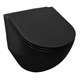 AZARIO Унитаз подвесной  Grado 490х370х360 безободковый с сиденьем микролифт, черный матовый (AZ-0046-MB) AZ-0046N-MB - фото 355714