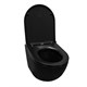 AZARIO Унитаз подвесной  Grado 490х370х360 безободковый с сиденьем микролифт, черный матовый (AZ-0046-MB) AZ-0046N-MB - фото 355715