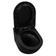 AZARIO Унитаз подвесной  Grado 370х490х360 безободковый, система антивсплеск (Торнадо), с быстросъемным сиденьем микролифт, черный матовый (AZ-0046-UQ1-MB) AZ-0046-UQ1-MB - фото 356320