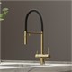 SANCOS Смеситель для кухни Imola с гибким изливом и возможностью подключения фильтра для воды, цвет брашированное золото с черным изливом, арт. SC4010BGbh SC4010BGbh