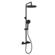 SANCOS Душевая стойка Teo c термостатом, с регулировкой по высоте, c верхним душем ?250 мм , ручным душем ?130 мм, 3 режима, цвет черный матовый, арт. SC11001MB SC11001MB