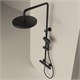 SANCOS Душевая стойка Teo c термостатом, с регулировкой по высоте, c верхним душем ?250 мм , ручным душем ?130 мм, 3 режима, цвет черный матовый, арт. SC11001MB SC11001MB