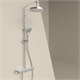 SANCOS Душевая стойка Teo c термостатом, встроенным изливом, полкой и с регулировкой по высоте штанги, c верхним душем ?250 мм , ручным душем ?100 мм, 3 режима, цвет хром, арт. SC11002CH SC11002CH