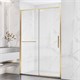 VINCEA Slim Soft Душевая дверь раздвижная ширина 140 см, профиль - брашированное золото / стекло - прозрачное VDS-1SS140CLG - фото 367211
