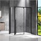 VINCEA Lugano Душевой уголок прямоугольный размер 150x80 см, двери раздвижные, профиль - черный / стекло - прозрачное VSR-1L8015CLB-1 - фото 368743