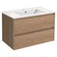 VINCEA База под раковину Gio 800 подвесная, 2 выкатных ящика soft-close, N.Oak VMC-2G800NO - фото 373404