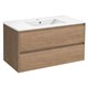 VINCEA База под раковину Gio 100 подвесная, 2 выкатных ящика soft-close, N.Oak VMC-2G100NO - фото 373447