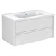 VINCEA База под раковину Vico 1000 подвесная, 2 выкатных ящика soft close, G.White VMC-2V100GW - фото 373539