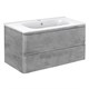 VINCEA База под раковину Vico 1000 подвесная, 2 выкатных ящика soft close, Beton VMC-2V100BT - фото 373549