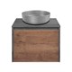 VINCEA База под накладную раковину Mesa 600 подвесная, 1 выкатной/1 скрытый ящик soft close, T.Oak + Beton VMC-2MS600TB - фото 373995