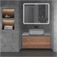 VINCEA База под накладную раковину Mesa 1000 подвесная, 1 выкатной/1 скрытый ящик soft close, T.Oak + Beton VMC-2MS100TB - фото 374012