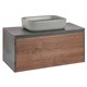 VINCEA База под накладную раковину Mesa 1000 подвесная, 1 выкатной/1 скрытый ящик soft close, T.Oak + Beton VMC-2MS100TB - фото 374015