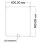 VINCEA Зеркало LED VLM-3VC6007 600х700 c сенсорным выключателем и диммером VLM-3VC6007 - фото 374322