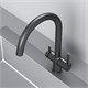 AM.PM Func Смеситель для кухни с C-изливом с каналом для питьевой воды, черный F8F07722
