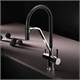 AM.PM Func Смеситель для кухни с каналом для питьевой воды и гибким изливом, хром,черн. излив F8F07802