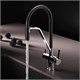 AM.PM Func Смеситель для кухни с каналом для питьевой воды и гибким изливом, хром,черн. излив F8F07802
