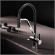 AM.PM Func Смеситель для кухни с каналом для питьевой воды и гибким изливом, хром,черн. излив F8F07802