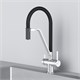 AM.PM Func Смеситель для кухни с каналом для питьевой воды и гибким изливом, хром,черн. излив F8F07802