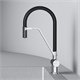 AM.PM Func Смеситель для кухни с каналом для питьевой воды и гибким изливом, хром,черн. излив F8F07802