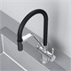 AM.PM Func Смеситель для кухни с каналом для питьевой воды и гибким изливом, хром,черн. излив F8F07802