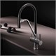 AM.PM Func Смеситель для кухни с каналом для питьевой воды и гибким изливом, сатин,черн. излив F8F07812
