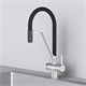 AM.PM Func Смеситель для кухни с каналом для питьевой воды и гибким изливом, сатин,черн. излив F8F07812