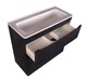 STYLE LINE El Fante Bergamo El Fante Тумба напольная "Бергамо мини 90" (2 ящ.) Люкс антискрейтч черный, PLUS СС-00002363