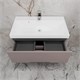 STYLE LINE Тумба напольная "Матис 80" под ASTI 80 (2 ящика), ТАУП ТЁМНЫЙ, ЭМАЛЬ ЛС-00002439