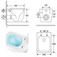 AZARIO Fote Унитаз подвесной 340х480х350 безободковый, слив "Скрытое Торнадо", с быстросъемным сиденьем микролифт (AZ-116-UQ3) AZ-116-UQ3