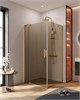 CEZARES Slider Душевой уголок прямоугольный размер 100x90 см, профиль - брашированное золото / стекло - бронза, дверь распашная SLIDER-AH-1-100-90/100-BR-BORO