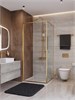 CEZARES Lux Душевой уголок квадратный двери раздвижные размер 90x90 см, цвет профиль - золото брашированное / стекло - прозрачное LUX-A-FS-1-90-C-BORO
