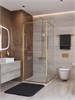 CEZARES Lux Душевой уголок квадратный двери раздвижные размер 90x90 см, цвет профиль - золото брашированное / стекло - прозрачное LUX-A-FS-1-90-C-BORO