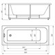 AZARIO Ванна акриловая BELLA 130*70 см, пристенная, прямоугольная, белый (AV.0020130) AV.0020130