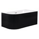 AZARIO Ванна акриловая LAGO BLANCO BLACK 1700х750х580 пристенная, правосторонняя, в комплекте с сифоном и металлической рамой, белый глянец/черный матовый (AZ-6724-1CRB 17075) AZ-6724-1CRB 17075