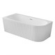 AZARIO Ванна акриловая LAGO GARDA 1600х750х580 пристенная, рифленая, левосторонняя, в комплекте с сифоном и металлической рамой (AZ-6724-A2 L 16075) AZ-6724-A2 L 16075