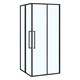 AZARIO Душевое ограждение SHANGHAI 900х900х1950 прозрачное стекло 6 мм, профиль черный матовый, двери раздвижные AZ-R43-90-MB-CL