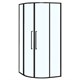AZARIO Душевое ограждение SHANGHAI 900х900х1950 четверть круга, прозрачное стекло 6 мм, профиль черный матовый, двери раздвижные AZ-S43-90-MB-CL