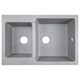 AZARIO Кухонная мойка Ostin 770x510х210 искусственный мрамор, двойная, сифон в комплекте, цвет серый (CS00105243) CS00105243