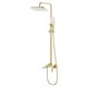 AZARIO Душевая система Lursy с квадратным тропическим душем, керамический картридж, шланг 150 см, золото матовое (AZ-K2349MG) AZ-K2349MG