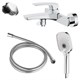 AZARIO Смеситель для ванны Conda с ручным душем, керамический картридж, шланг 150 см, хром (AZ-K3011) AZ-K3011