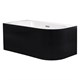 AZARIO Ванна акриловая LAGO BLANCO BLACK 1700х750х580 пристенная, левосторонняя, в комплекте с сифоном и металлической рамой, белый глянец/черный матовый (AZ-6724-1CLB 17075) AZ-6724-1CLB 17075