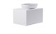 ASTRA-FORM Тумба подвесная М-40 80см 1ящ белый матовый/волна, раковина Атрия бел глянец, столешница Solid бел матовый 4631177714818