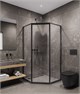 TIMO Душевой угол TTSS-100/03C-8L, раздвиж 1000*1000*2000, проф черный, стекло проз 8 мм T35L